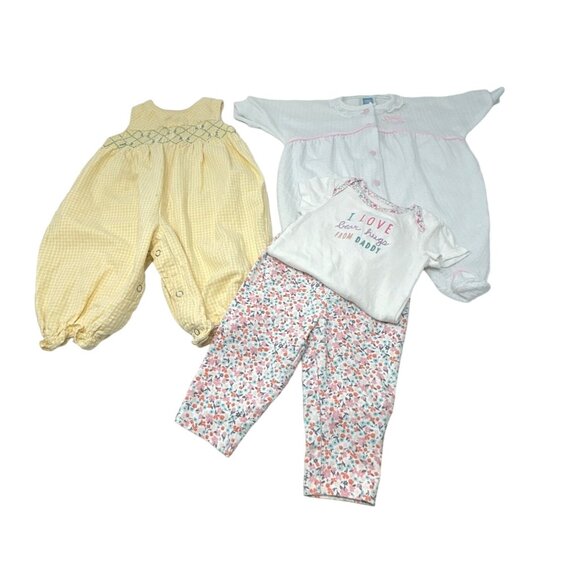 Baby Girl's - 3 Outfits - Jumpsuit, Sleeper, Leggings & Body Suit Size 3-6 M - Picture 1 of 11